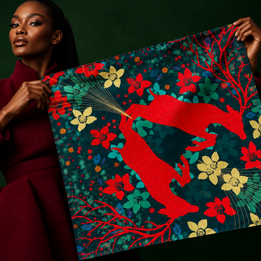 Satin Luxe Taille M : Le Cerf Se Voyant dans L'eau °25