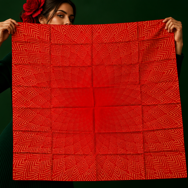 Coton Recyclé Taille L : Plume Dorée (Rouge Coquelicot)