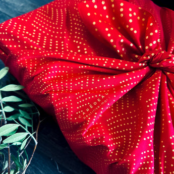 Coton Recyclé Taille L : Plume Dorée (Rouge Coquelicot)