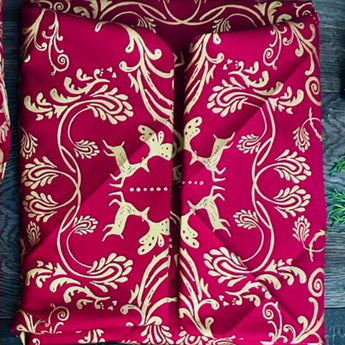 Carédeau Geschenk Waper wiederverwendbares monochrome Sammlung recycelter Baumwollfuroshiki 100% Baumwolle: Die mysteriöse Schachtel in Jules (Taillem) 55x55 cm in Bordeau Red